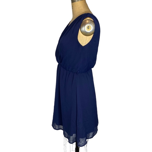 🌷 3/$30 Billie & Blossum (Dorthy Perkins) Blue Draped Mini Dress Size UK 8 - Picture 2 of 10